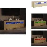 vidaXL Armoire TV avec lampes LED Chêne Sonoma 120x35x40 cm - Meuble TV