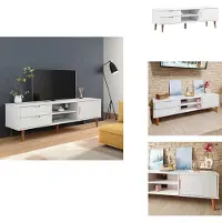 vidaXL Armoire TV MOLDE Blanc 158x40x49 cm Pin massif - Meuble TV