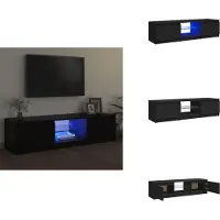 vidaXL Armoire TV avec lampes LED Noir 140x40x35,5 cm - Meuble TV
