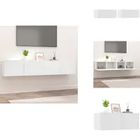 vidaXL Armoires TV 2 pcs. Blanc 80x30x30 cm Bois composite - Meubles TV
