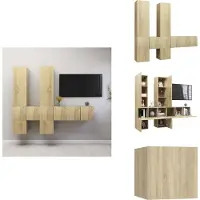 vidaXL Ensemble de 7 meubles TV Chêne Sonoma Matériau dérivé du bois - Meuble TV