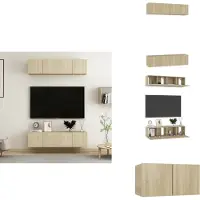 vidaXL Armoires TV 4 pièces chêne Sonoma 60x30x30 cm Bois composite - Meubles TV