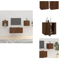 vidaXL Armoires murales TV 2 pcs. Brun imitation chêne 40x34,5x40 cm - Meubles TV