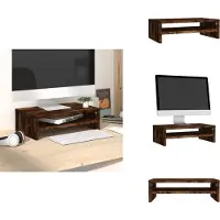 vidaXL Support d'écran Chêne fumé 42x24x13 cm Bois composite - Meuble TV