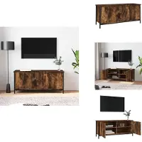 vidaXL Armoire TV avec portes chêne fumé 102x35x45 cm Bois composite - Meuble TV