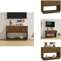 vidaXL Armoire TV Marron Miel 90x40x60 cm Pin massif - Meuble TV