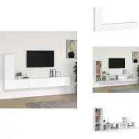 vidaXL Ensemble de meubles TV 3 pièces Blanc Matériau dérivé du bois - Meubles TV