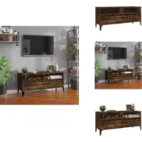 vidaXL Armoire TV chêne fumé 100x34,5x44,5 cm Bois composite - Meuble TV