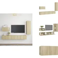 vidaXL Ensemble de 4 meubles TV Chêne Sonoma Matériau dérivé du bois - Meuble TV