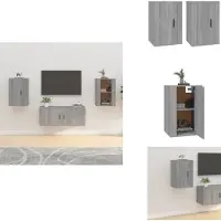 vidaXL Armoires murales TV 2 pcs. Gris Sonoma 40x34,5x60 cm - Meubles TV
