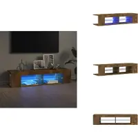 vidaXL Armoire TV avec lampes LED Chêne fumé 135x39x30 cm - Meuble TV