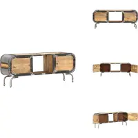 vidaXL Meuble TV 110 x 30 x 42 cm en bois massif de manguier - Meuble TV