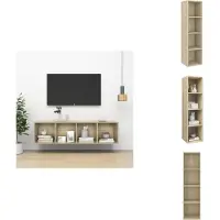 vidaXL Armoire TV murale Chêne Sonoma 37x37x142,5 cm Matériau dérivé du bois - Meuble TV