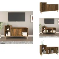 vidaXL Armoire TV chêne fumé 100x35x55 cm Bois composite - Meuble TV