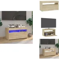 vidaXL Armoire TV avec lampes LED Chêne Sonoma 75x35x40 cm - Meuble TV