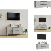 vidaXL Armoire TV gris béton 102x44,5x50 cm Bois composite - Meuble TV