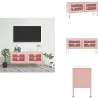 vidaXL Armoire TV Rose 105x35x50 cm Acier - Meuble TV