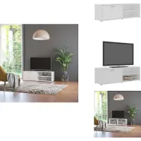 vidaXL Armoire TV Blanc 120x34x37 cm Bois composite - Meuble TV
