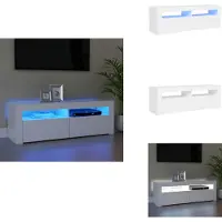 vidaXL Armoire TV avec lampes LED Blanc 120x35x40 cm - Meuble TV