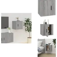 vidaXL Armoire TV murale Gris Sonoma 40x34,5x40 cm - Meuble TV