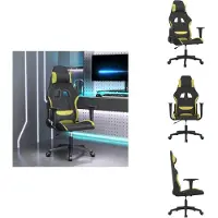 vidaXL Chaise de jeu noir et vert clair Tissu - Fauteuil de jeu