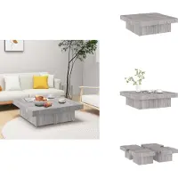 vidaXL Table basse Gris Sonoma 90x90x28 cm Bois composite - Tables basses