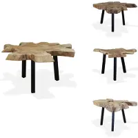 vidaXL Table basse en bois véritable 80 x 70 x 38 cm - Tables basses