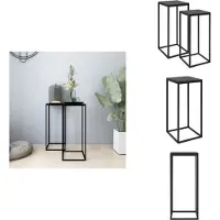 vidaXL Tables d'appoint 2 pcs. noir acier - Tables basses