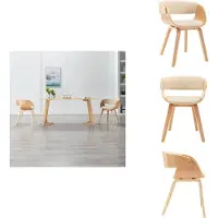 vidaXL Chaise de salle à manger Crème Bois courbé et similicuir - Chaise de salle à manger