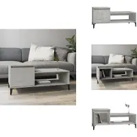 vidaXL Table basse gris béton 100x50x45 cm Bois composite - Tables basses