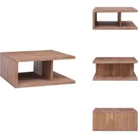 vidaXL Table basse 70 x 70 x 30 cm teck massif - Tables basses