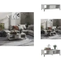 vidaXL Table basse gris béton 103,5x60x35 cm Bois composite - Tables basses