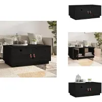 vidaXL Table basse noire 80x50x35 cm pin massif - Tables basses