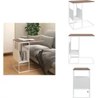 vidaXL Table d'appoint blanche 55x36x59,5 cm Bois composite - Tables basses