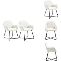 vidaXL Chaise de salle à manger 2 pcs. Tissu crème - Chaises de salle à manger