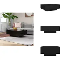 vidaXL Table basse noire 90x60x31 cm Bois composite - Tables basses