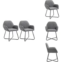 vidaXL Chaise de salle à manger 2 pcs. Gris foncé Tissu - Chaises de salle à manger