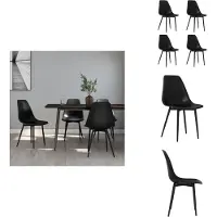 vidaXL Chaise de salle à manger 4 pcs noir PP - Chaise de salle à manger