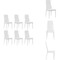 vidaXL Chaises de salle à manger 6 pcs. Similicuir Blanc - Chaises de salle à manger