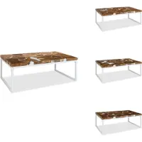 vidaXL Table basse en résine de teck 110 x 60 x 40 cm - Tables basses