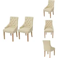 vidaXL Chaise de salle à manger 2 pcs. Tissu crème - Chaises de salle à manger