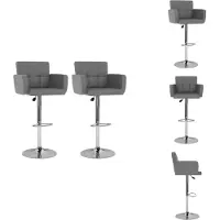vidaXL Tabouret de bar 2 pcs. Simili cuir gris - Tabouret de bar