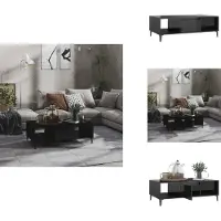 vidaXL Table basse noir brillant 103,5x60x35 cm Bois composite - Tables basses