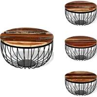 vidaXL Table basse en vieux bois massif - Tables basses