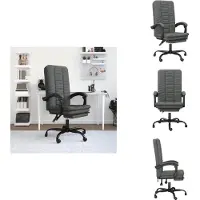 vidaXL Chaise de bureau avec fonction chaise longue Tissu gris foncé - Chaises de bureau