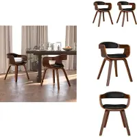 vidaXL Chaise de salle à manger 2 pcs. noir bois courbé et simili-cuir - Chaise de salle à manger