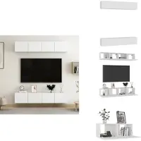 vidaXL Armoires TV 4 pcs. Blanc 80x30x30 cm Bois composite - Meubles TV