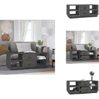 vidaXL Table basse Gris 100x50x41 cm Pin massif - Tables basses