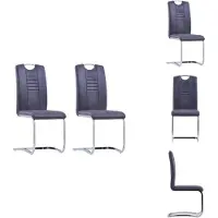 vidaXL Chaise cantilever 2 pcs. Gris aspect daim - Chaise de salle à manger