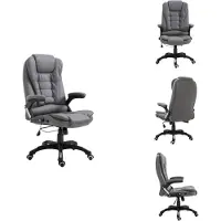 vidaXL Chaise de bureau Anthracite similicuir - Chaises de bureau